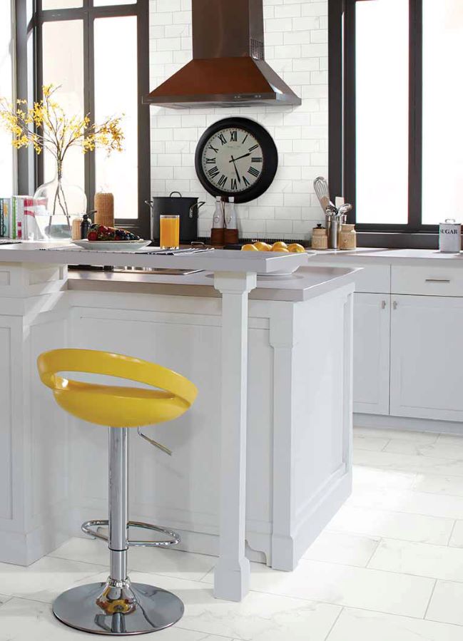 stone countertops in a bright kitchen